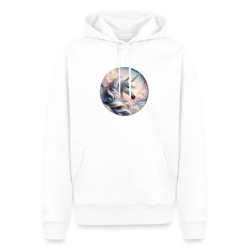 Licorne magique et enchanteresse - Sweat à capuche Premium bio Homme - blanc - Devant - Nico (187cm)