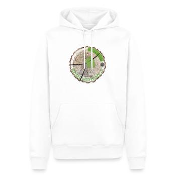 Baumscheibe original mit Logo am Rand - Männer Premium Bio Hoodie - Weiß - Vorne - Nico (187cm)