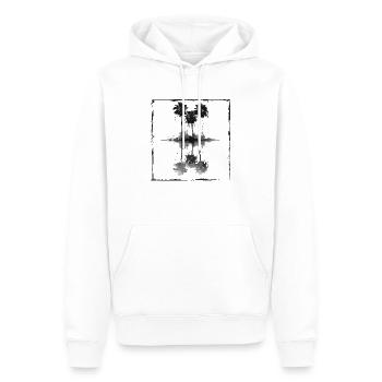 Palmen in schwarz/weiss - Männer Premium Bio Hoodie - Weiß - Vorne - Nico (187cm)