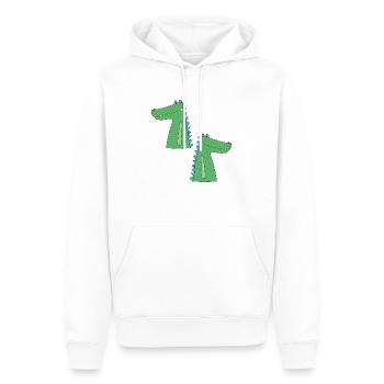 kroko zu zweit - Männer Premium Bio Hoodie - Weiß - Vorne - Nico (187cm)