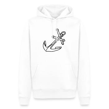 Anker - Männer Premium Bio Hoodie - Weiß - Vorne - Nico (187cm)