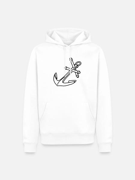 Anchor - Men’s Premium Organic Hoodie - white