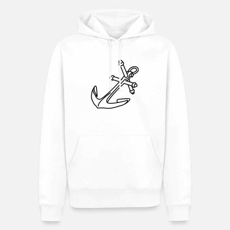 Ancre - Sweat à capuche Premium bio Homme - blanc