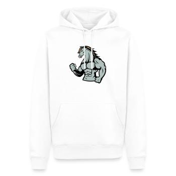 Cheval Fort - Sweat à capuche Premium bio Homme - blanc - Devant - Nico (187cm)