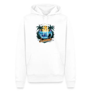 Sunset Surf - Tropisches Thema - Männer Premium Bio Hoodie - Weiß - Vorne - Nico (187cm)
