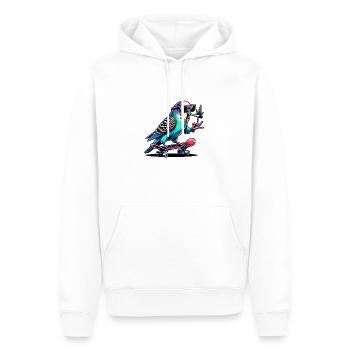 Perruche flagrante - Sweat à capuche Premium bio Homme - blanc - Devant - Nico (187cm)