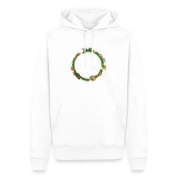 190314 Jeder existiert einzig im Spielraum - Männer Premium Bio Hoodie - Weiß - Vorne - Nico (187cm)