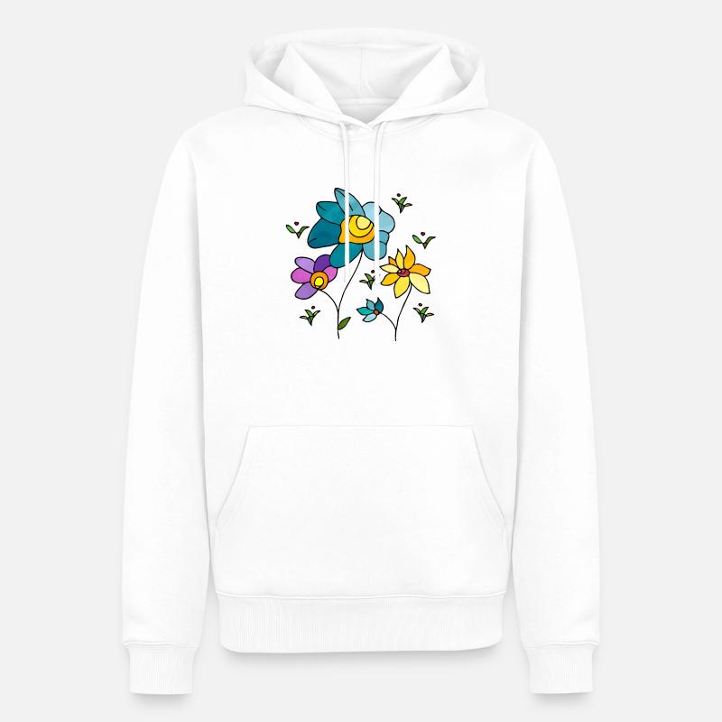 Blumen - Männer Premium Bio Hoodie - Weiß