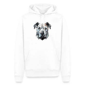 Chien Pitbull - Sweat à capuche Premium bio Homme - blanc - Devant - Nico (187cm)