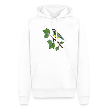 Bunter Vogel - Männer Premium Bio Hoodie - Weiß - Vorne - Nico (187cm)