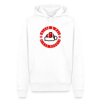 Joyeux Noël Copains Motards - Sweat à capuche Premium bio Homme - blanc - Devant - Nico (187cm)