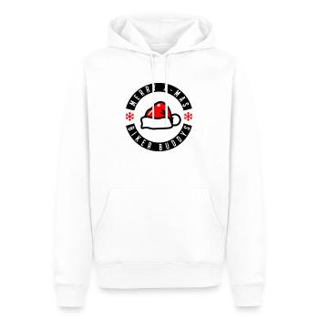 Joyeux Noël Copains Motards - Sweat à capuche Premium bio Homme - blanc - Devant - Nico (187cm)