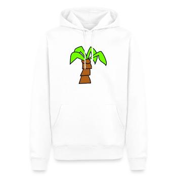 Palm Tree Island Tree Plage Vacances Noix de Mer Cool - Sweat à capuche Premium bio Homme - blanc - Devant - Nico (187cm)