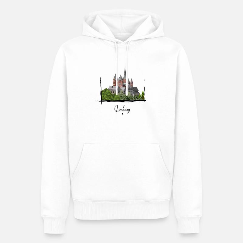 Cathédrale du Limbourg // Illustration - Sweat à capuche Premium bio Homme - blanc
