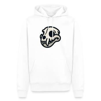 Crâne de chien - Sweat à capuche Premium bio Homme - blanc - Devant - Nico (187cm)