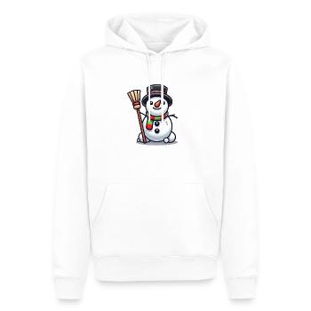 Schneemann Comic - Männer Premium Bio Hoodie - Weiß - Vorne - Nico (187cm)