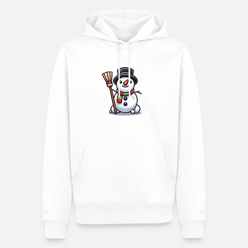 Schneemann Comic - Männer Premium Bio Hoodie - Weiß