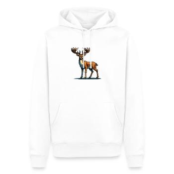reh - Männer Premium Bio Hoodie - Weiß - Vorne - Nico (187cm)