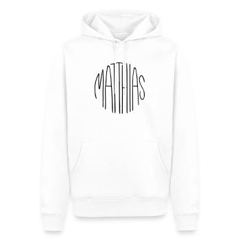 Matthias - Sweat à capuche Premium bio Homme - blanc - Devant - Nico (187cm)