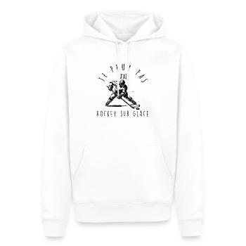 Ich kann nicht, ich habe Eishockey - Männer Premium Bio Hoodie - Weiß - Vorne - Nico (187cm)