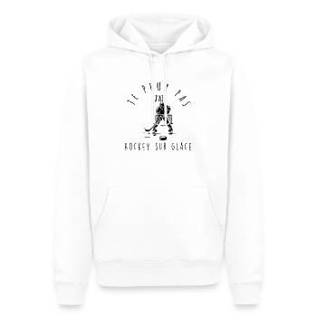 Je peux pas, j'ai Hockey sur glace - Sweat à capuche Premium bio Homme - blanc - Devant - Nico (187cm)