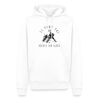 Ich kann nicht, ich habe Eishockey - Männer Premium Bio Hoodie - Weiß - Vorne - Nico (187cm)