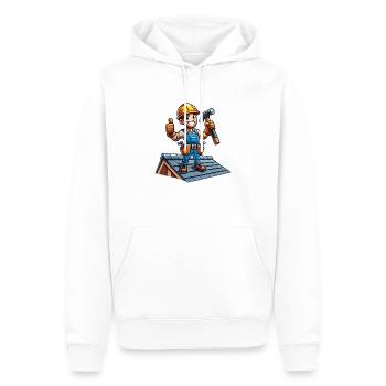 dachdecker - Männer Premium Bio Hoodie - Weiß - Vorne - Nico (187cm)