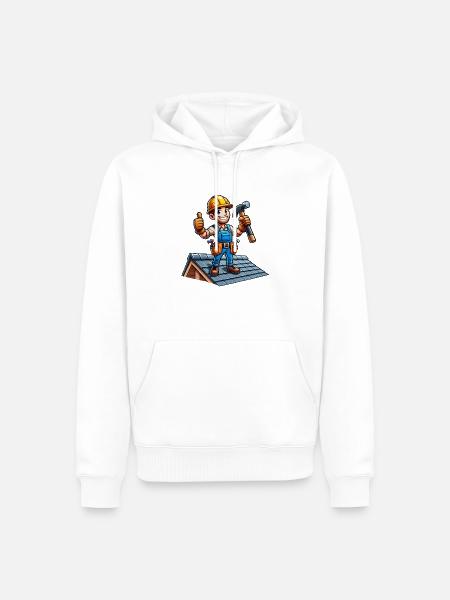 roofer - Men’s Premium Organic Hoodie - white