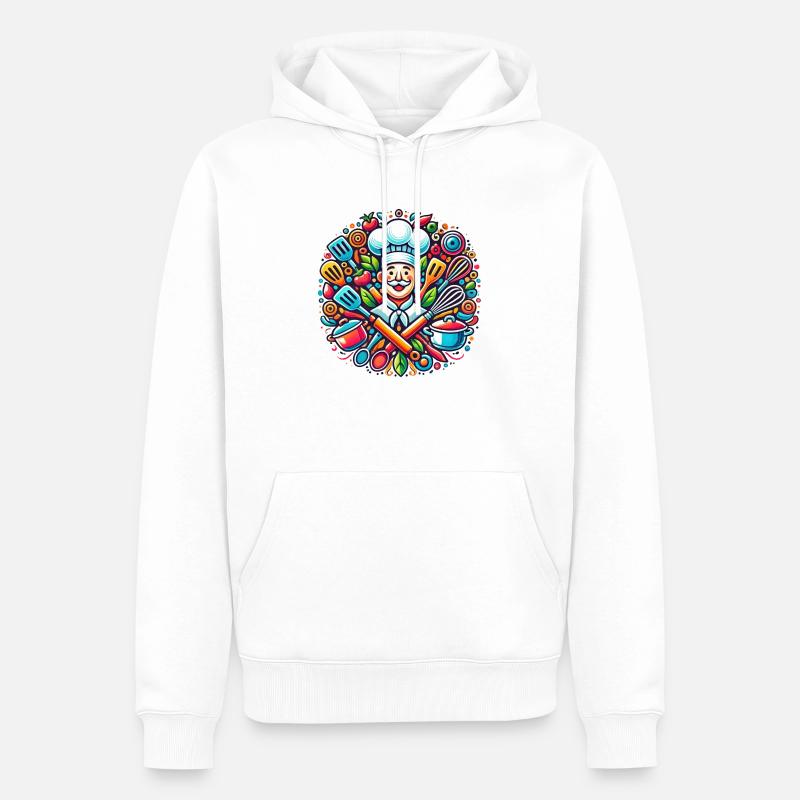Chef Logo - Sweat à capuche Premium bio Homme - blanc