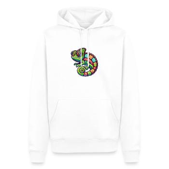 caméléon - Sweat à capuche Premium bio Homme - blanc - Devant - Nico (187cm)