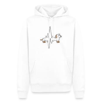 Hund Langer Dackel Puls Herzschlag Frequenz Lustig - Männer Premium Bio Hoodie - Weiß - Vorne - Nico (187cm)
