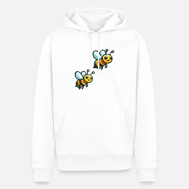 Abeille Dessin animé 2 - Sweat à capuche Premium bio Homme - blanc