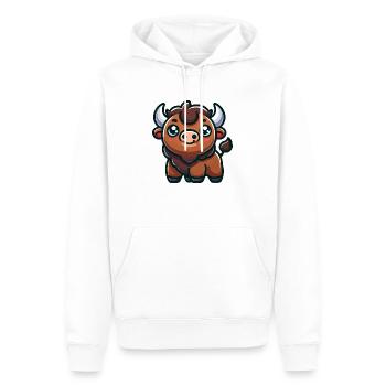 Bande dessinée Bison - Sweat à capuche Premium bio Homme - blanc - Devant - Nico (187cm)