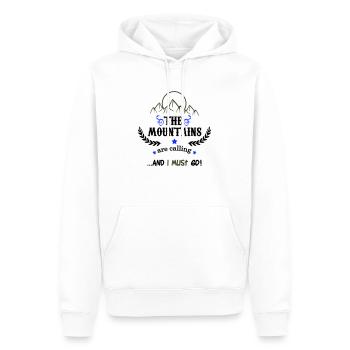 the mountains are calling 02 - Männer Premium Bio Hoodie - Weiß - Vorne - Nico (187cm)