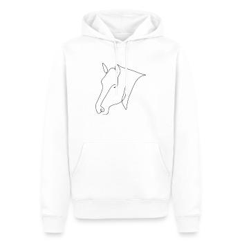 Frange minimale noire - Sweat à capuche Premium bio Homme - blanc - Devant - Nico (187cm)