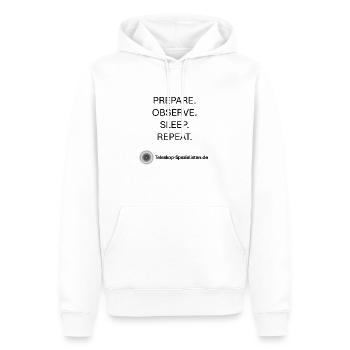 Astronomie Prepare observe sleep repeat Teleskop - Männer Premium Bio Hoodie - Weiß - Vorne - Nico (187cm)