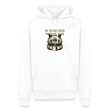 N Scheiss muss ich - Katze - Männer Premium Bio Hoodie - Weiß - Vorne - Nico (187cm)