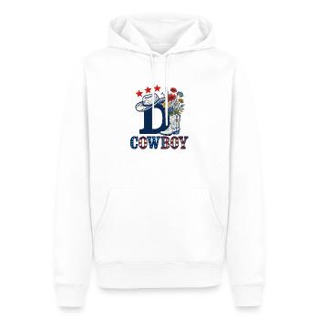 Botte Cowboy - Country - Western Dusty - Sweat à capuche Premium bio Homme - blanc - Devant - Nico (187cm)