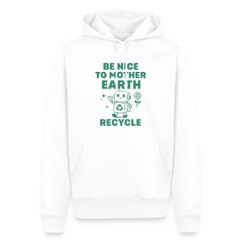 Recycler avec le robot environnemental - Sweat à capuche Premium bio Homme - blanc - Devant - Nico (187cm)
