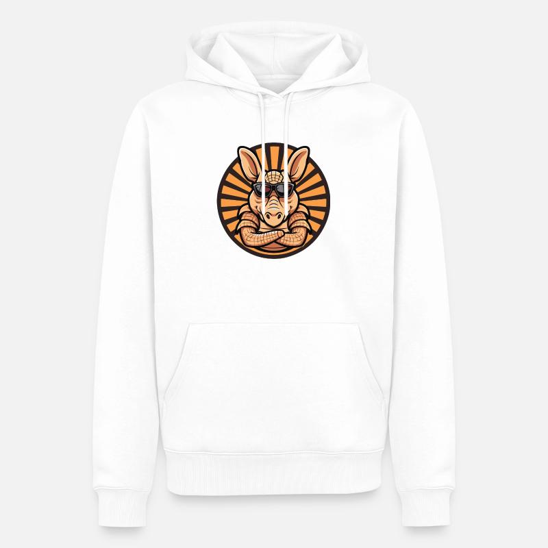 Gürteltier Cool Comic - Männer Premium Bio Hoodie - Weiß