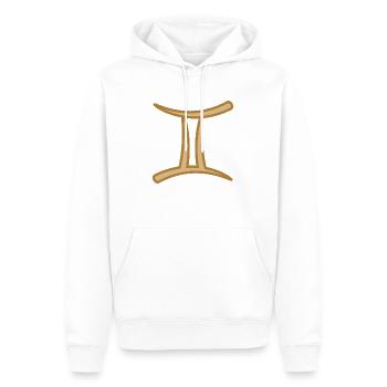 Gemini Zodiac Symbol Two Tone Golden - Men’s Premium Organic Hoodie - white - Front - Nico (187cm)
