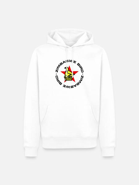 Zimbabwe Bird & Star - Men’s Premium Organic Hoodie - white