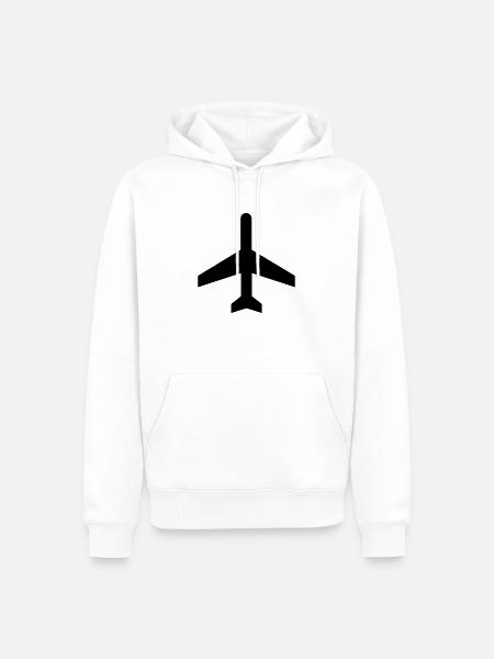 Flugzeug,Jet,Flughafen,Landebahn - Männer Premium Bio Hoodie - Weiß