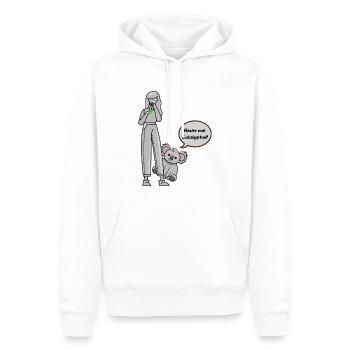Koala fragt nach Eukalyptus - Männer Premium Bio Hoodie - Weiß - Vorne - Nico (187cm)
