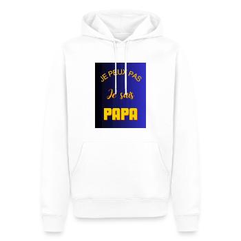 ICH KANN NICHT, ICH BIN EIN VATER - Männer Premium Bio Hoodie - Weiß - Vorne - Nico (187cm)