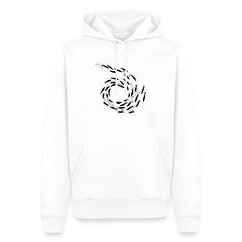 Poissons - Sweat à capuche Premium bio Homme - blanc - Devant - Nico (187cm)