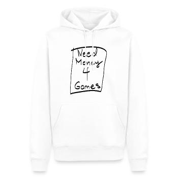 Need money for games - Men’s Premium Organic Hoodie - white - Front - Nico (187cm)