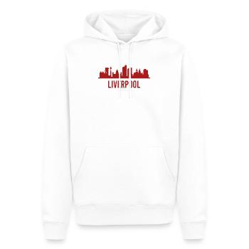 Liverpool silhouette England UK - Sweat à capuche Premium bio Homme - blanc - Devant - Nico (187cm)