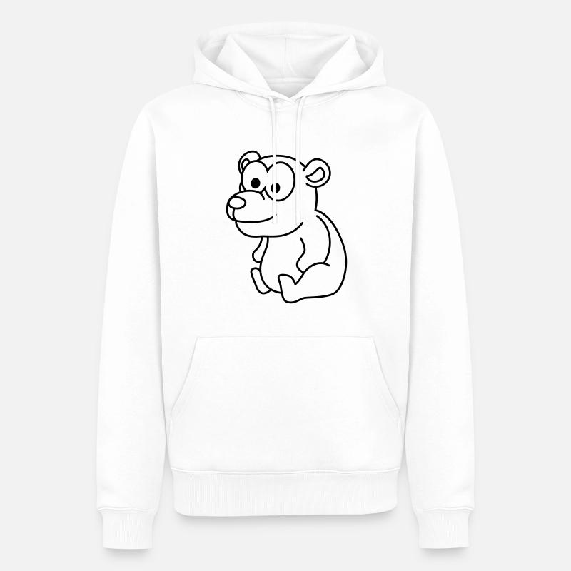 Bär Comic - Männer Premium Bio Hoodie - Weiß