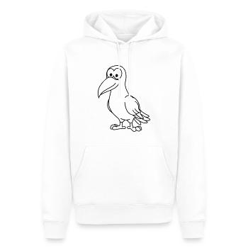 Corbeau Comic Animal - Sweat à capuche Premium bio Homme - blanc - Devant - Nico (187cm)
